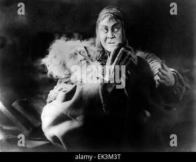 Gosta Ekman, Emil Jannings, sur-ensemble de la silent film 'Faust', 1926 Banque D'Images