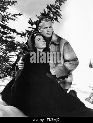 Teresa Wright, Tab Hunter, sur-ensemble de la voie du film 'CAT', 1954 Banque D'Images