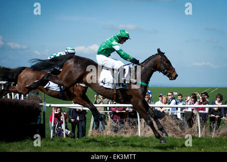 Chilterns, UK. 06 avr, 2015. Vieux Berkley Hunt Lundi de Pâques Point à point. Credit : Roger askew/Alamy Live News Banque D'Images