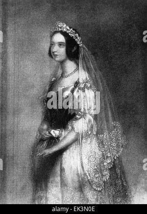 La reine Victoria, du Royaume-Uni, Portrait en robe nuptiale, 1840 Banque D'Images