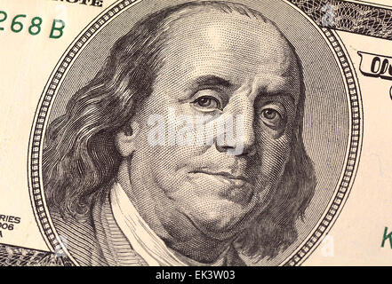 Vue en gros de billets en dollars américains Banque D'Images