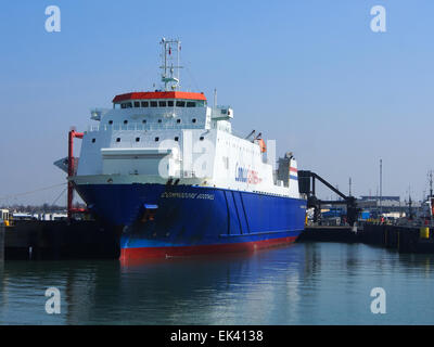 Le Condor Ferries Commodore Goodwill, navire amarré dans le port de Portsmouth, Hampshire Angleterre international Banque D'Images