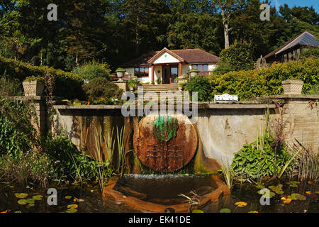 Jardins de pins, St Margaret's at Cliffe, St Margarets Bay, Dover, White Cliffs Country, Kent, Angleterre, Royaume-Uni Banque D'Images