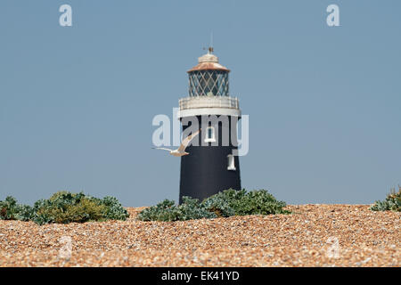 Le vieux phare, Dungeness, Kent, Angleterre, Royaume-Uni Banque D'Images