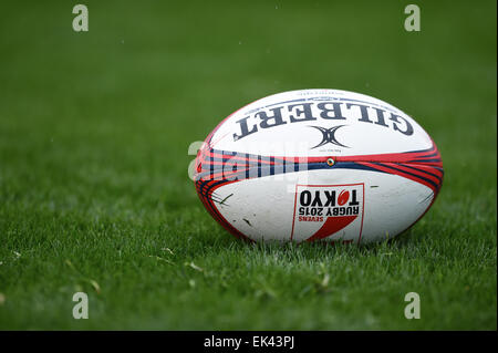 Tokyo, Japon. 5ème Apr, 2015. ball Rugby : 2014-15 IRB Sevens World Series, Tokyo Sevens 2015, au Prince Chichibu Memorial Stadium à Tokyo, au Japon . © AFLO SPORT/Alamy Live News Banque D'Images