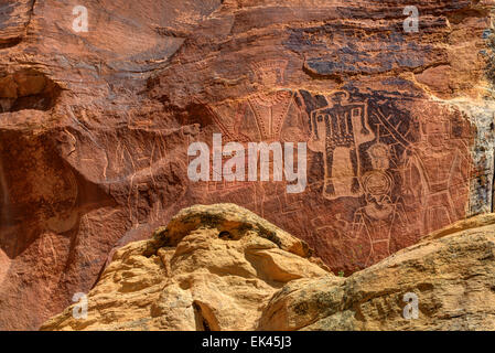 Trois Rois - Petroglyph Mcconkie Ranch - Utah Banque D'Images