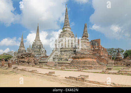 Vieux temple Architecture , Wat Phra si sanphet à Ayutthaya, Thaïlande, Site du patrimoine mondial Banque D'Images