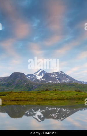 Le long du sentier du lac perdu, près de la Forêt Nationale de Chugach, Seward, Alaska. Banque D'Images