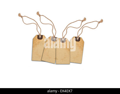 Vente concept, formé de blanc texturé tags ; idéal pour faire du shopping, ventes, publicité, promotions et de promotion. Banque D'Images