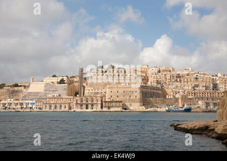 Vue de La Valette, Malte, voyage Grand Harbour Banque D'Images