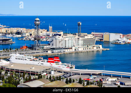 Panorama du port. Barcelone, Catalogne, Espagne. Banque D'Images