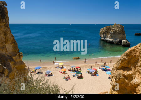 Portugal Algarve, petite plage près de Albufeira, Praia de São Rafael Banque D'Images