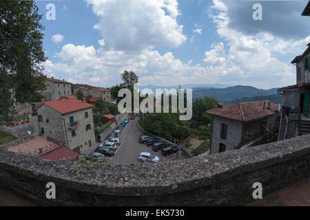 Paysage du Village, Quota di Poppi, Casentino, Toscane Banque D'Images