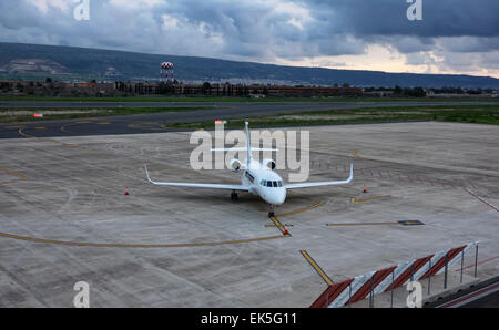 L'Italie, la Sicile, l'aéroport Comiso (Ragusa), executive jet Banque D'Images