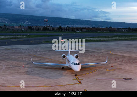 L'Italie, la Sicile, l'aéroport Comiso (Ragusa), executive jet Banque D'Images