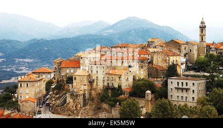 Avis de Sartène en corse,village,l'île de France. Banque D'Images