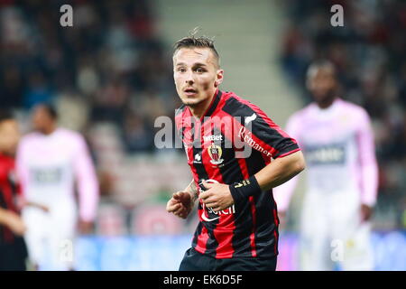 Eric BAUTHEAC - 04.04.2015 - Nice/Evian Thonon - 31eme journée de Ligue 1.Photo : Serge Haouzi/Icon Sport Banque D'Images