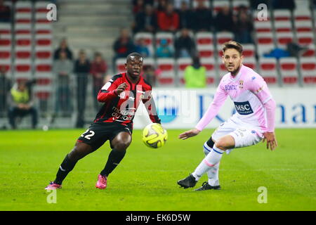 Nampalys MENDY - 04.04.2015 - Nice/Evian Thonon - 31eme journée de Ligue 1.Photo : Serge Haouzi/Icon Sport Banque D'Images