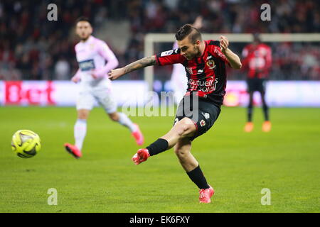 Alexys BOSETTI - 04.04.2015 - Nice/Evian Thonon - 31eme journée de Ligue 1.Photo : Serge Haouzi/Icon Sport Banque D'Images