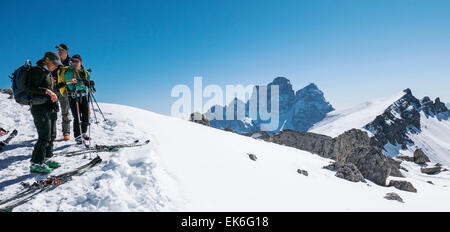 Ski nordique, Mondeval, Dolomites, Alpes, Italie Banque D'Images