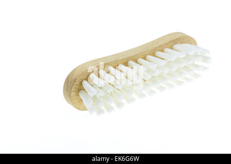 Brosse de nettoyage blanc isolé sur fond blanc Banque D'Images