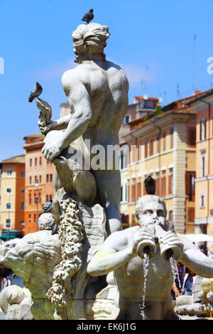 Célèbre Fountaine de Bernin dans Piazza Navona,Rome,Italie. Banque D'Images