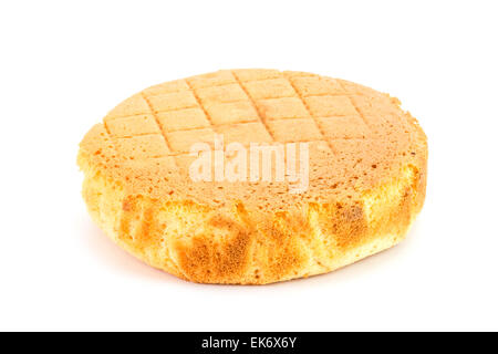 Gâteau de beurre ronde isolé sur fond blanc Banque D'Images