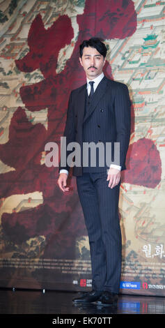 Cha Seung-Won, Apr 07, 2015 : l'acteur sud-coréen Cha Seung-Won assiste à une conférence de presse de la MBC nouveau drame, magnifique politique, à Séoul, en Corée du Sud. © Lee Jae-Won/AFLO/Alamy Live News Banque D'Images