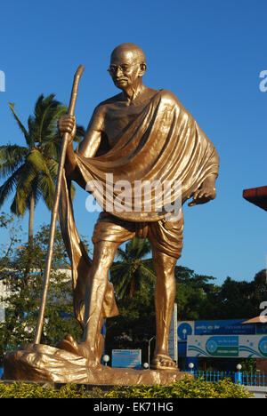 Statue en or de l'Inde gandhi port blair Banque D'Images