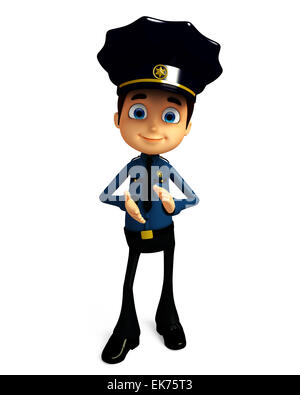 3d illustration du policier en applaudissant poser Banque D'Images