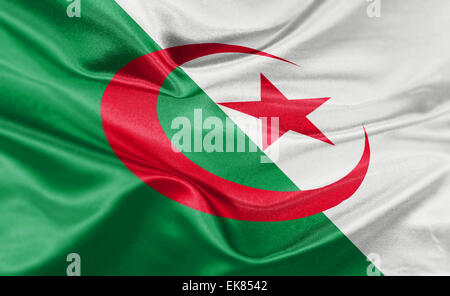 Rendu haute résolution de l'Algérie drapeau national. Banque D'Images