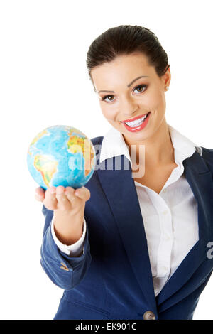 Business with globe Banque D'Images