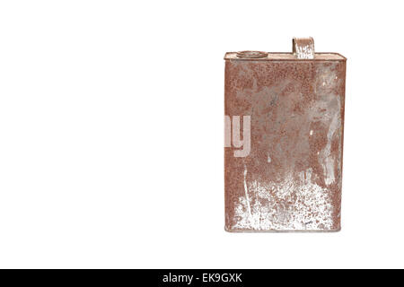 Rusty metal pouvez isolé sur fond blanc Banque D'Images