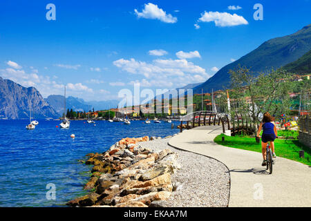 Vacances en Italie du nord - Lago di Garda, Malcesine Banque D'Images