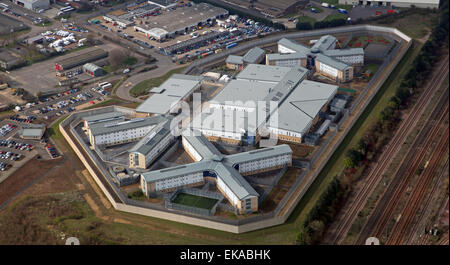 Vue aérienne de la prison de Peterborough, les prisons de la catégorie B Banque D'Images