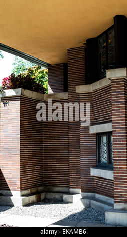 Frederick C. Robie House, Chicago Ill.extérieur détail Banque D'Images