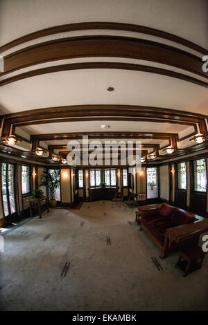 Frederick C. Robie House,salon de Chicago en Illinois Banque D'Images
