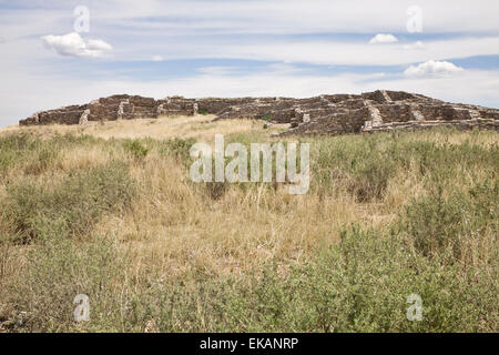 Les ruines du Gran Quivira font partie du complexe Monument National Salinas près de Mountainair, Nouveau Mexique. Banque D'Images