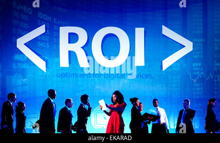 Optimiser le retour sur investissement des équipements numériques Concepts Banque D'Images