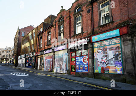 Rotherham Yorkshire UK - vide fermé et arraisonné dans les magasins du centre-ville Banque D'Images