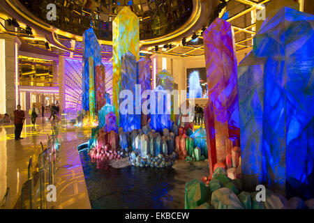 Hall de l'hôtel Galaxy en cristal, Taipa, Macao, Chine, Asie Banque D'Images