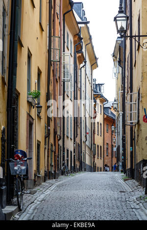 Scène de rue à Gamla Stan, Stockholm, Suède, Scandinavie, Europe Banque D'Images