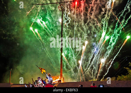 L'incendie de Zozobra début septembre est une partie de la célébration de la Fiesta de Santa Fe. Banque D'Images