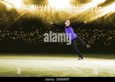 Performance des jeunes patineurs sur glace, Banque D'Images