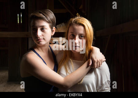 Portrait de deux soeurs Banque D'Images