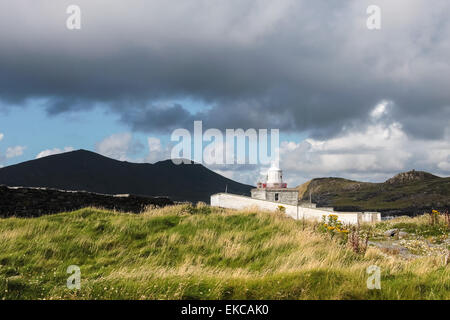 Cromwell phare sur l'île de Valentia, comté de Kerry, Irlande Banque D'Images