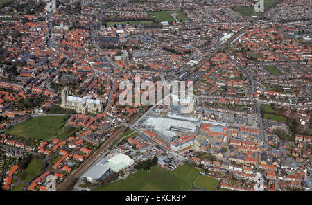 Vue aérienne de la ville de marché de Yorkshire Beverley, UK Banque D'Images