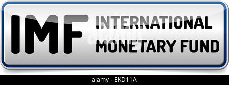 Fmi Fonds Monétaire International - Illustration avec la réflexion et l'ombre sur fond blanc Banque D'Images