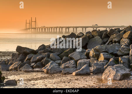 Deuxième Severn Crossing at Dusk Banque D'Images