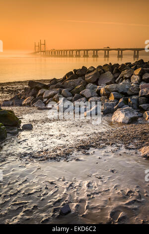 Deuxième Severn Crossing at Dusk Banque D'Images